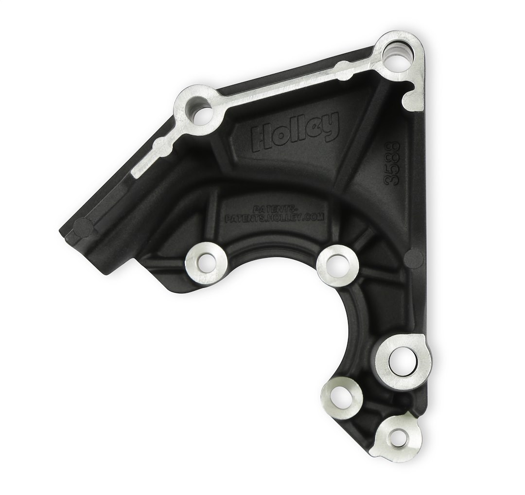 Holley Power Steering Pump Bracket, For Use with GM Small Block Gen III/ IV – Lsa/ Ls Engines, Black Cast Aluminum, With Mounting Hardware – 20-165BK