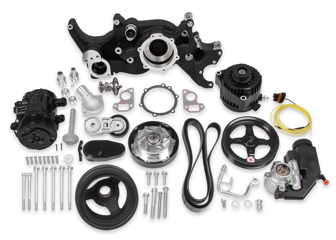 Holley Accessory Drive Belt Kit, For Use with GM Ls Series Engines, Mid-Mount – 20-185BK