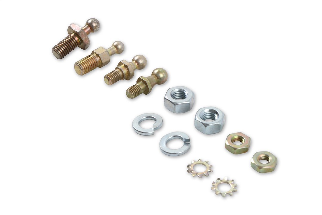 Holley Carburetor Throttle Stud, Ball Stud, With 1 of Each: 1/4 Inch, 5/16 Inch, 7/32 Inch, 3/8 Inch Diameter, Set of 4 – 20-2