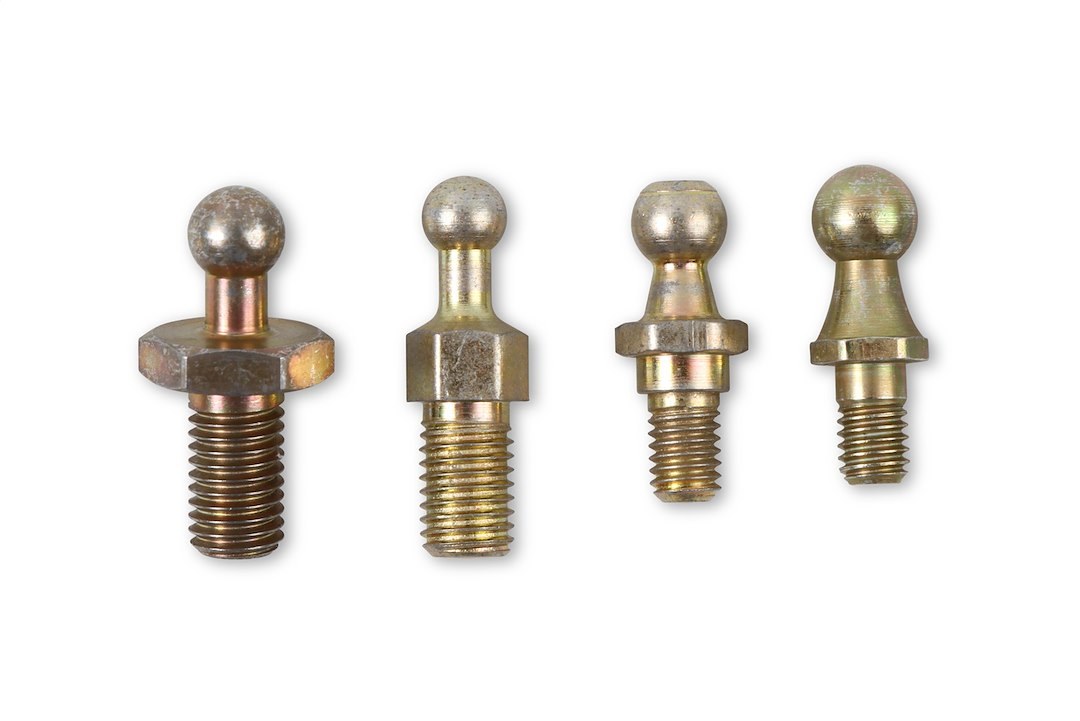Holley Carburetor Throttle Stud, Ball Stud, With 1 of Each: 1/4 Inch, 5/16 Inch, 7/32 Inch, 3/8 Inch Diameter, Set of 4 – 20-2