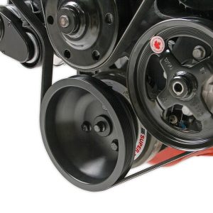 Holley Accessory Drive Belt Kit, For Use with Chevy Big Block V8 Engines, Single Serpentine Belt, Mid-Mount, Black Finish, Cast Aluminum – 20-242BK