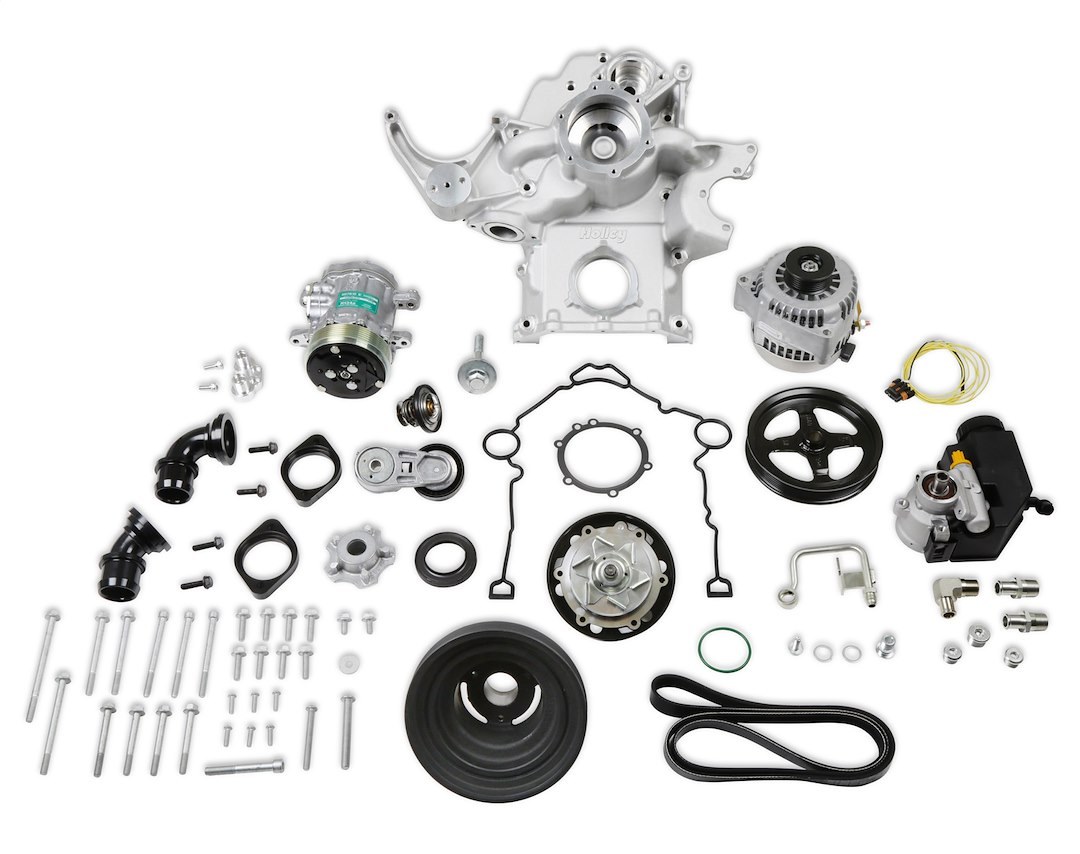 Holley Accessory Drive Belt Kit, For Use with Gen III 5.7L/ 6.4L Hemi Engines, Alternator/ Power Steering Pump/ AC Bracket – 20-291