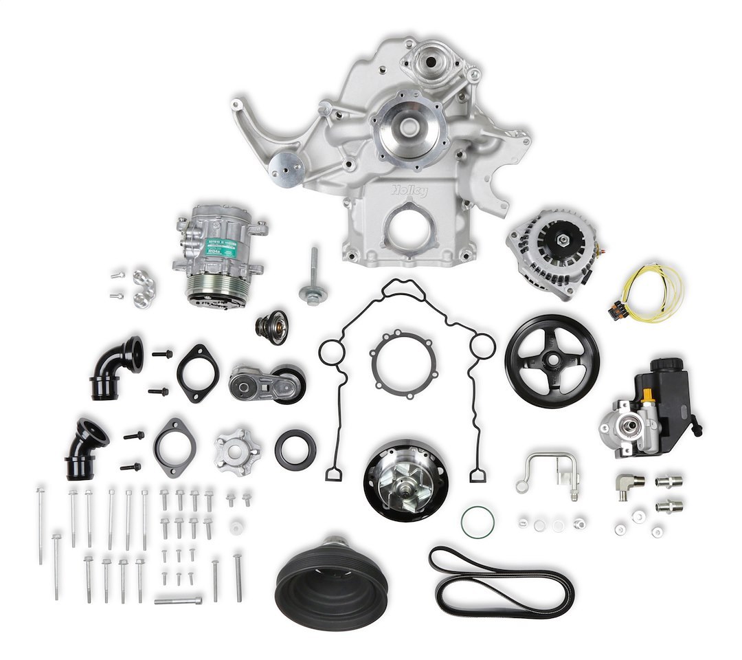 Holley Accessory Drive Belt Kit, For Use with Gen III 5.7L/ 6.4L Hemi Engines, Alternator/ Power Steering Pump/ AC Bracket – 20-291