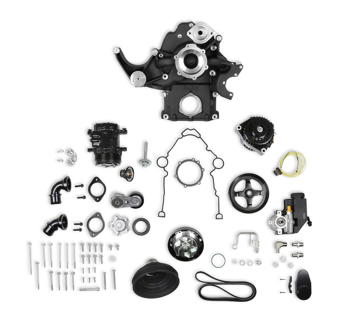 Holley Accessory Drive Belt Kit, For Use with Gen III 5.7L/ 6.4L Hemi Engines, Alternator/ Power Steering Pump/ AC Bracket – 20-291BK