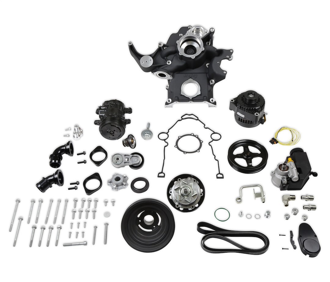 Holley Accessory Drive Belt Kit, For Use with Gen III 5.7L/ 6.4L Hemi Engines, Alternator/ Power Steering Pump/ AC Bracket – 20-291BK