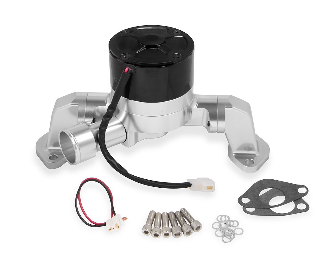 Holley Water Pump, For Use with Chevrolet Big Block Engines, 6-1/2 Inch Depth, Black, Aluminum, 40 Gallon Per Minute (gpm) Electric – 22-126