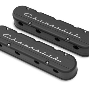 Holley Valve Cover, For Use with GM Ls Engines, 2 Piece Design to Mount and Hide Coils Under the Top Half, With Billet Aluminum Oil Fill Cap – 241-177