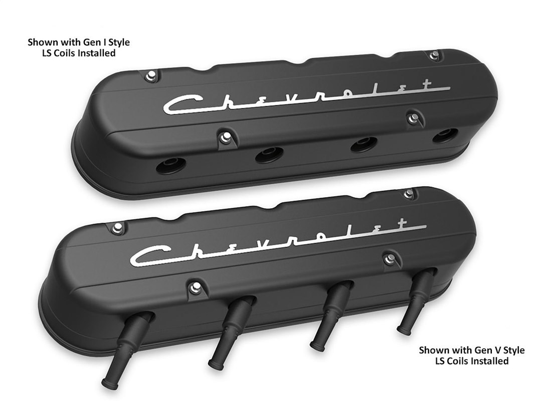 Holley Valve Cover, For Use with GM Ls Engines, 2 Piece Design to Mount and Hide Coils Under the Top Half, With Billet Aluminum Oil Fill Cap – 241-177