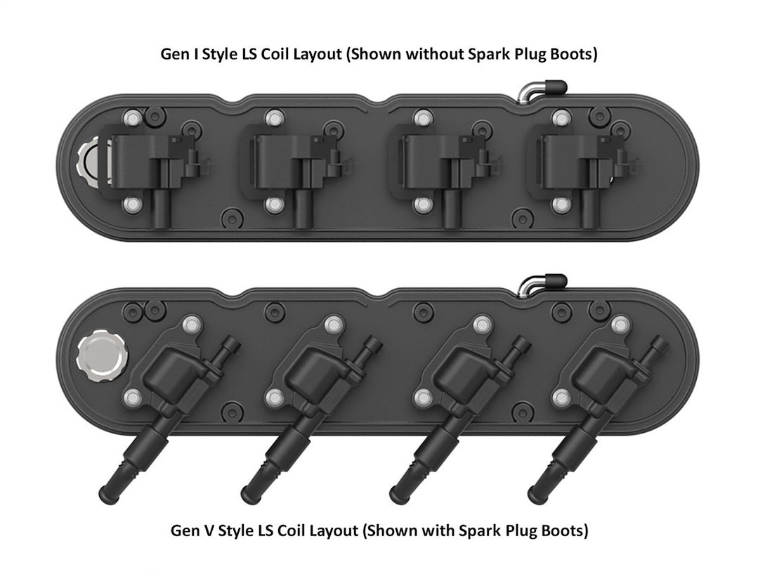 Holley Valve Cover, For Use with GM Ls Engines, 2 Piece Design to Mount and Hide Coils Under the Top Half, With Billet Aluminum Oil Fill Cap – 241-177