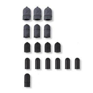 Holley Vacuum Cap, Selection of Different Sizes, Black, Rubber, Set of 17 – 26-105