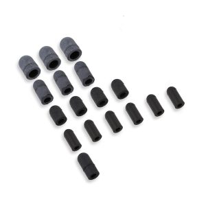 Holley Vacuum Cap, Selection of Different Sizes, Black, Rubber, Set of 17 – 26-105