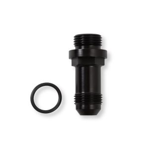 Holley Carburetor Fuel Inlet Fitting, For Use with 4150 Ultra Hp Fuel Bowl, 8AN Hose Size, 8AN O-Ring Thread Size, Black Anodized, Single – 26-153-1