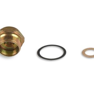 Holley Adapter Fitting, 7/8 Inch-20 Male Thread to 5/8 Inch-18 Female Thread, Natural, Brass, Single – 26-26