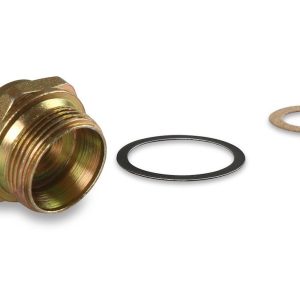 Holley Adapter Fitting, 7/8 Inch-20 Male Thread to 5/8 Inch-18 Female Thread, Natural, Brass, Single – 26-26