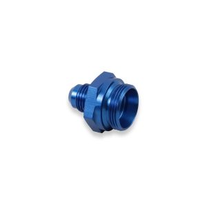 Holley Carburetor Fuel Inlet Fitting, For Use with Center Hung Fuel Bowl, 6 AN Hose Size, 7/8 Inch-20 Thread Size, Blue Anodized, Single – 26-73