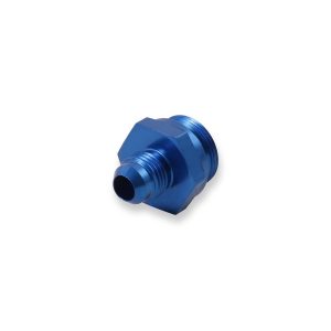 Holley Carburetor Fuel Inlet Fitting, For Use with Center Hung Fuel Bowl, 6 AN Hose Size, 7/8 Inch-20 Thread Size, Blue Anodized, Single – 26-73