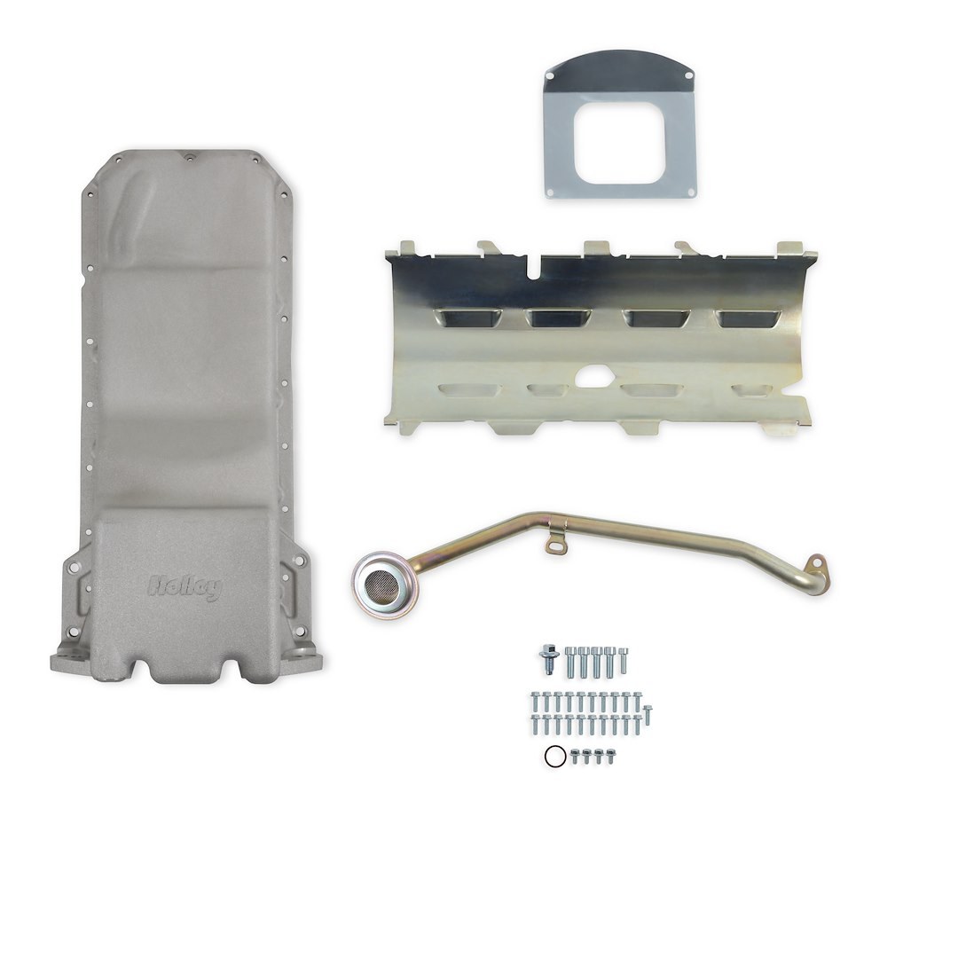 Holley Oil Pan, Fits Gen III Hemi Hellcat 2015-Up 6.2L Supercharged Engines, Street, 6.2 Quarts, With Windage Tray, For Use with Dipstick – 302-63
