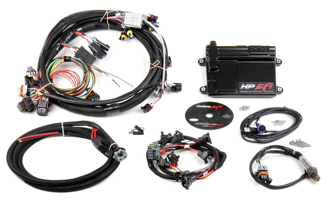 Holley Fuel Injection System, Hp Series, For Use with GM LS1/ LS6 with 24X Crank Sensor, With ECU/ Main Harness/ Injector Harness/ Sensors – 550-602