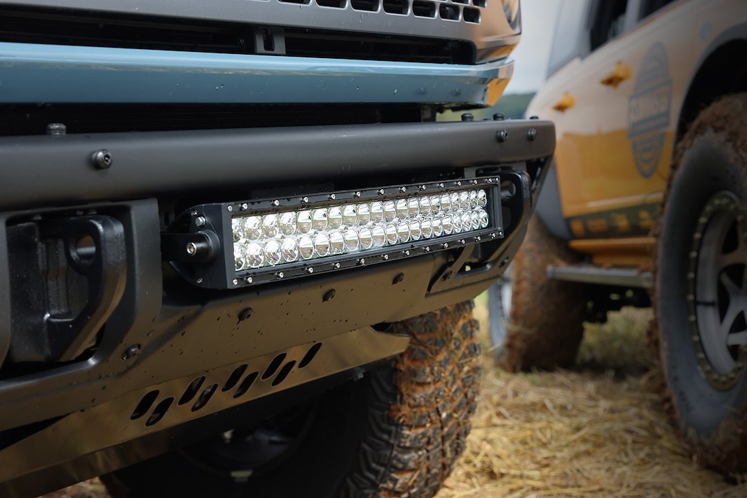 Holley Bumper Light Mount, Anvil Off Road, For 20 Inch Light Bar, Steel, Black, Powder Coated, With Mounting Hardware, Set of 2 – 628-32AOR