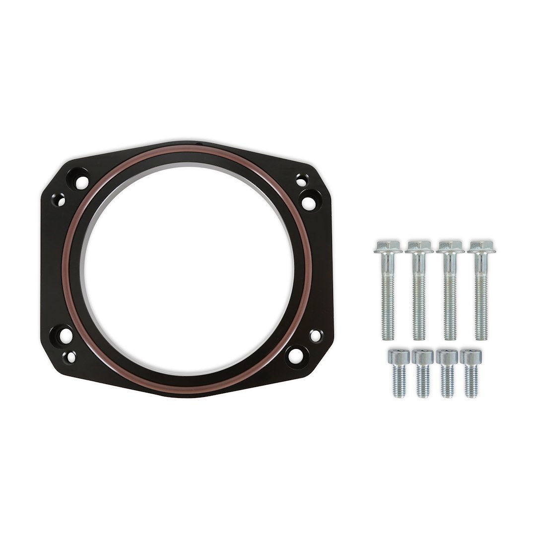 Holley Throttle Body Adapter, For Use with Ls/ Lt Engines, 3/8 Inch Thickness, Billet Aluminum, Black – 717-17