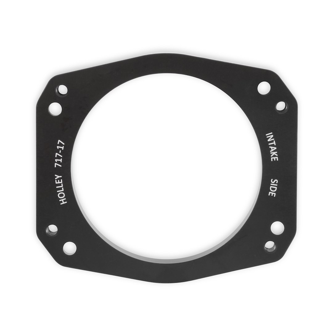 Holley Throttle Body Adapter, For Use with Ls/ Lt Engines, 3/8 Inch Thickness, Billet Aluminum, Black – 717-17