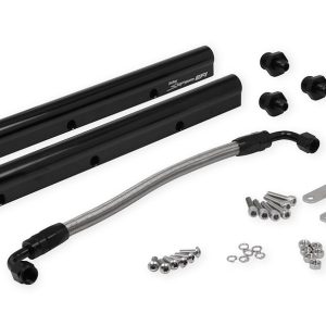 Holley Fuel Injector Rail, For Use with OEM LS1/ LS2/ LS6 V8 Sniper Intake Manifolds, Black, Aluminum, Set of 2 – 850005