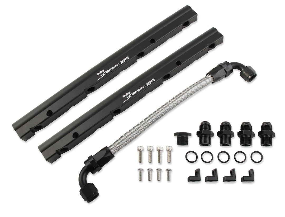 Holley Fuel Injector Rail, For Use with OEM LS3 V8 Intake Manifolds, Aluminum, 11/16 Inch Bore Diameter, -8 AN Threads – 850013