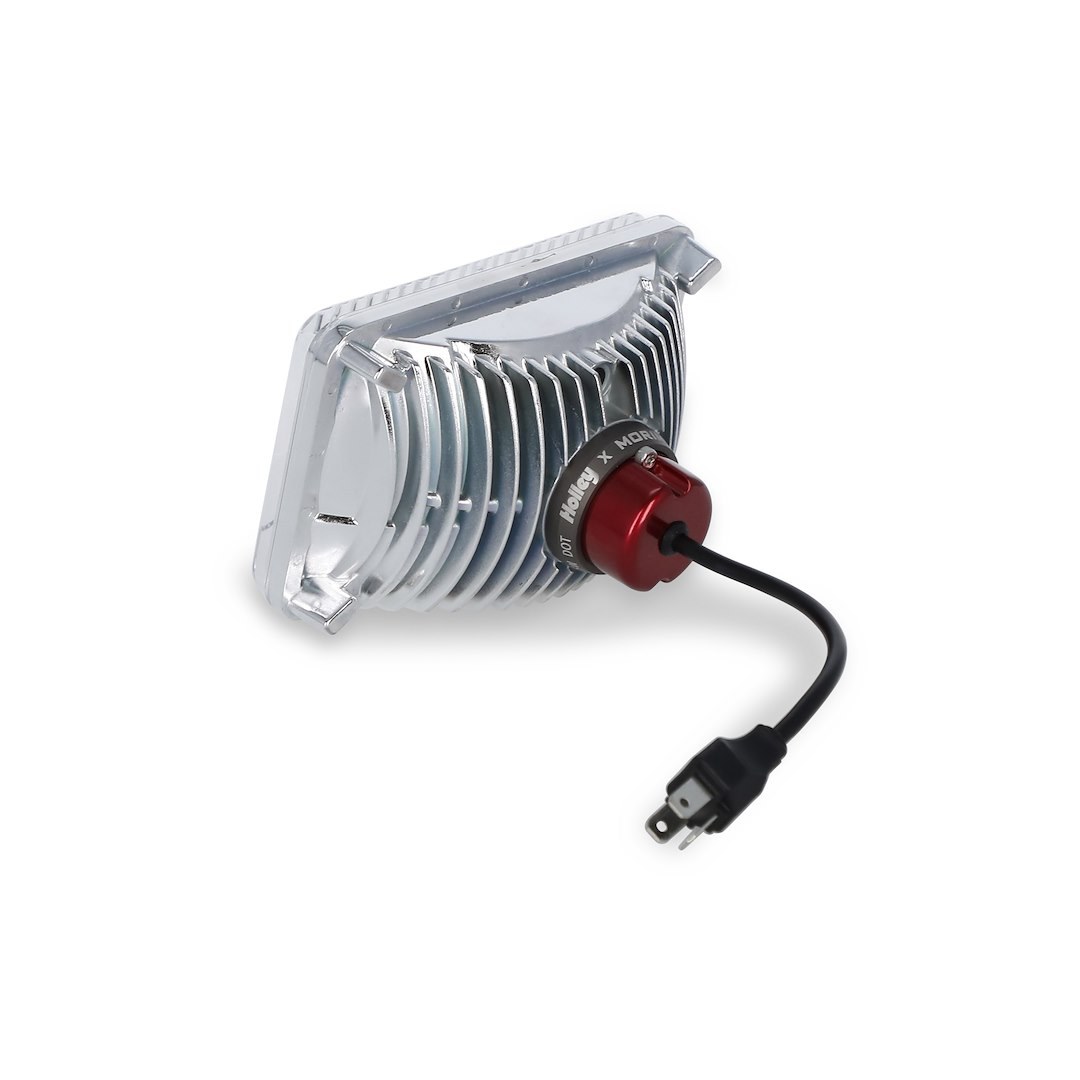 Holley Headlight Conversion Kit, Retrobright, Replaces Old-School Sealed Beam Headlight, 4 Inch X 6 Inch Rectangular – LFRB120-1