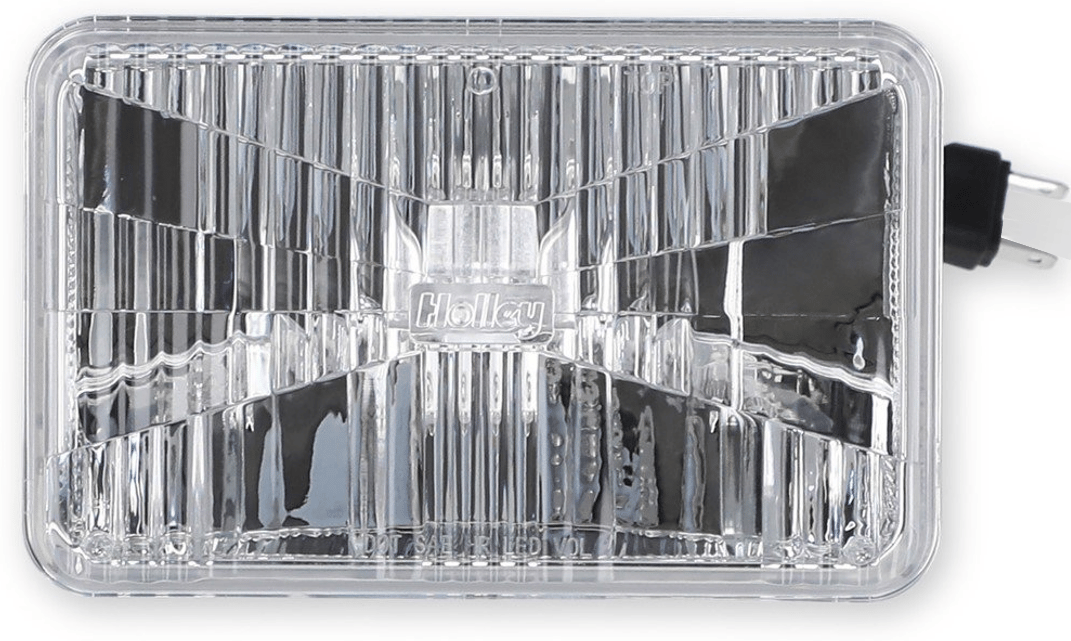 Holley Headlight Conversion Kit, Retrobright, Replaces Old-School Sealed Beam Headlight, 4 Inch X 6 Inch Rectangular – LFRB121