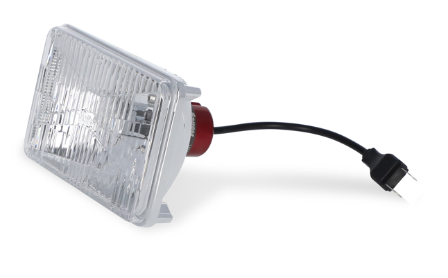 Holley Headlight Conversion Kit, Retrobright, Replaces Old-School Sealed Beam Headlight, 4 Inch X 6 Inch Rectangular – LFRB121