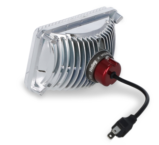 Holley Headlight Conversion Kit, Retrobright, Replaces Old-School Sealed Beam Headlight, 4 Inch X 6 Inch Rectangular – LFRB121