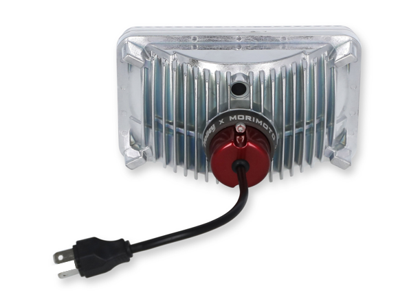 Holley Headlight Conversion Kit, Retrobright, Replaces Old-School Sealed Beam Headlight, 4 Inch X 6 Inch Rectangular – LFRB121