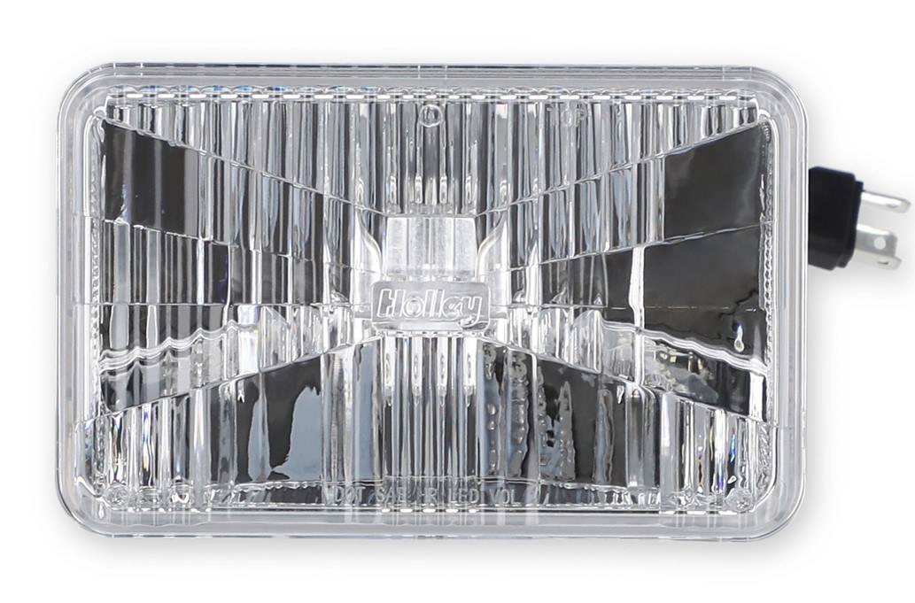 Holley Headlight Conversion Kit, Retrobright, Replaces Old-School Sealed Beam Headlight, 4 Inch X 6 Inch Rectangular – LFRB140-1