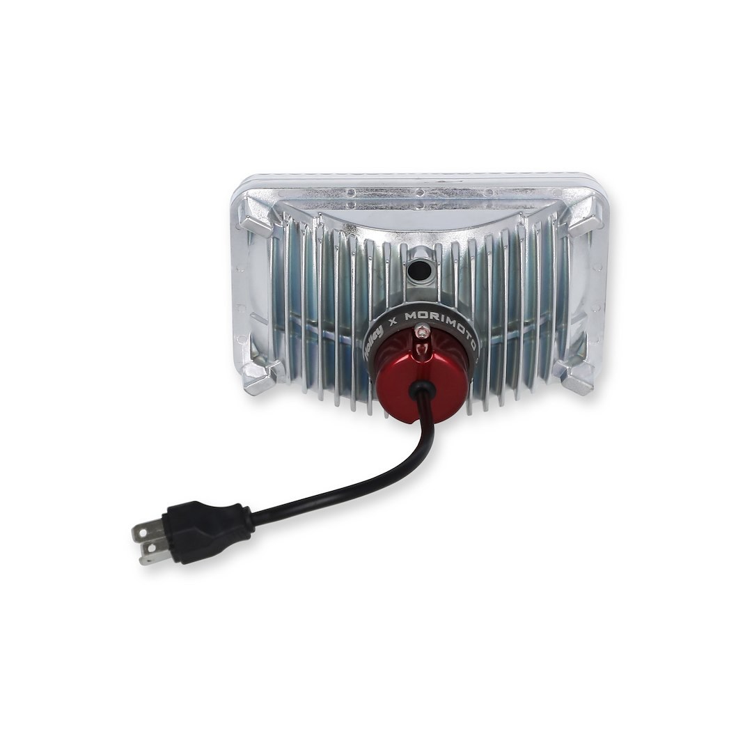 Holley Headlight Conversion Kit, Retrobright, Replaces Old-School Sealed Beam Headlight, 4 Inch X 6 Inch Rectangular – LFRB140-1