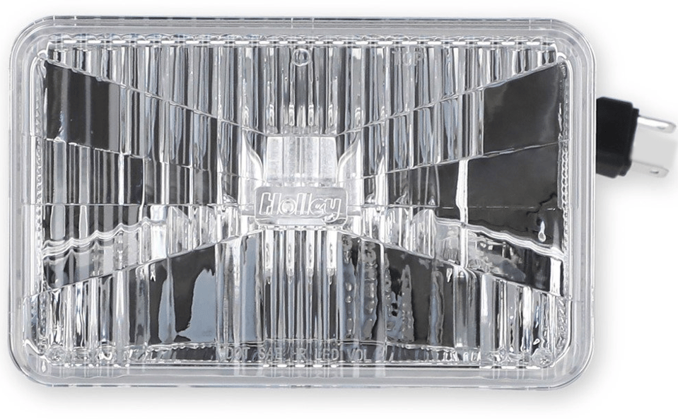 Holley Headlight Conversion Kit, Retrobright, Replaces Old-School Sealed Beam Headlight, 4 Inch X 6 Inch Rectangular – LFRB141
