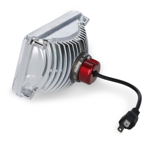 Holley Headlight Conversion Kit, Retrobright, Replaces Old-School Sealed Beam Headlight, 4 Inch X 6 Inch Rectangular – LFRB141