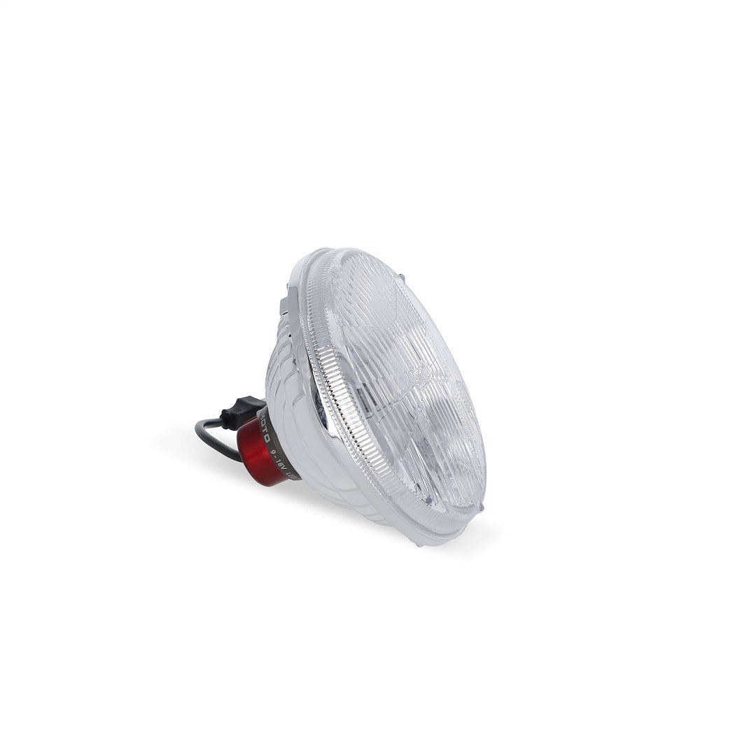 Holley Headlight Conversion Kit, Retrobright, Replaces Old-School Sealed Beam Headlight, 7 Inch Round, Polycarbonate Lined Lens – LFRB155
