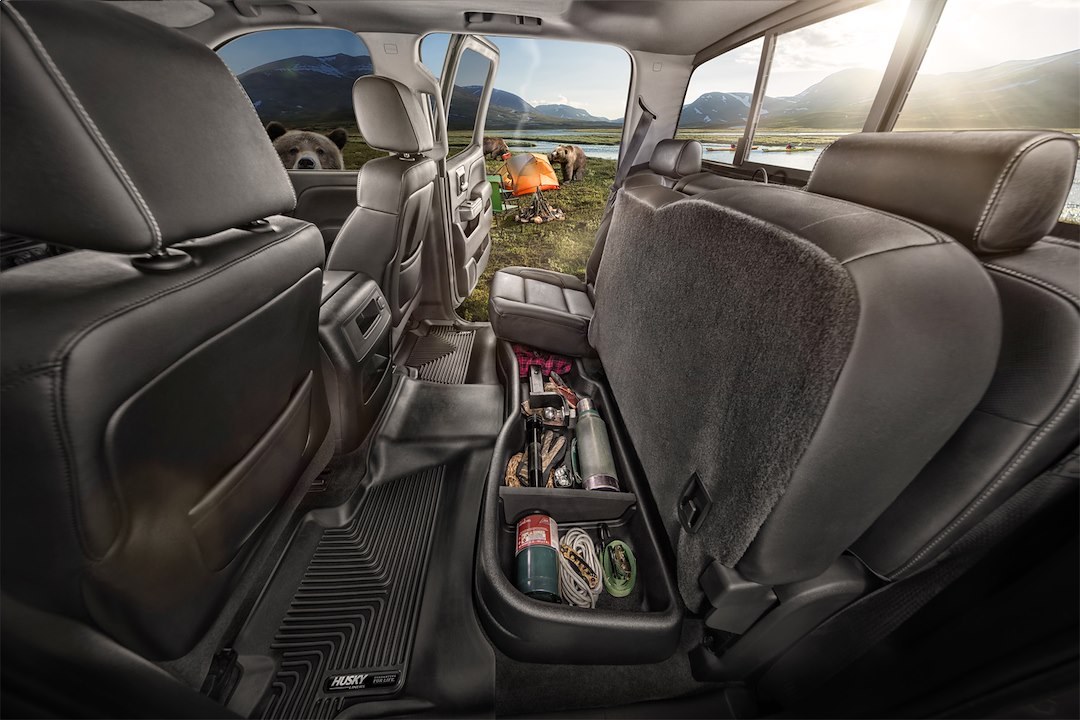 Husky Liners Under Seat Storage Unit, Gearbox ®, Under Rear Seat, 1 to 3 Compartments, 12-1/2 Inch Length X 53 Inch Width X 6-1/2 Inch Height – 09031
