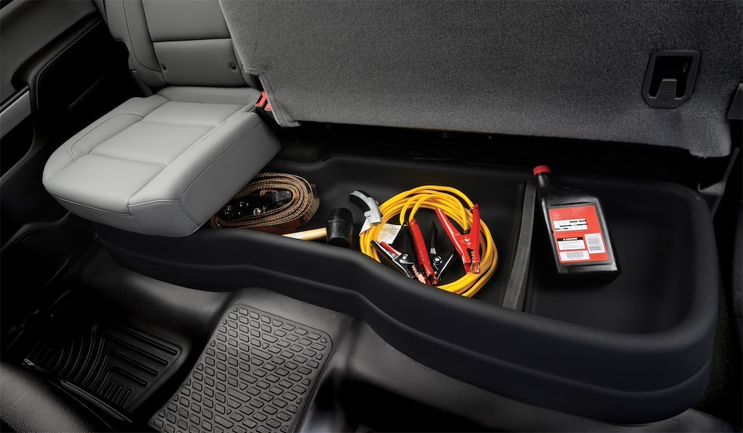 Husky Liners Under Seat Storage Unit, Gearbox ®, Under Rear Seat, 1 Compartment, 22 Inch Length X 62 Inch Width X 9 Inch Height – 09411