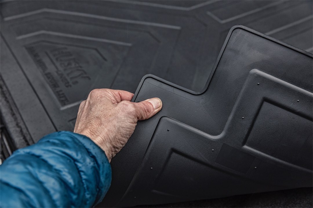 Husky Liners Bed Mat, Direct-Fit, Without Raised Edges, Black, Rubber, Tailgate Liner/ Mat Not Included – 16001