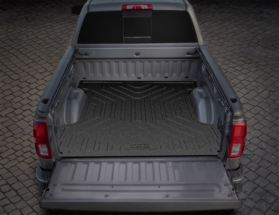 Husky Liners Bed Mat, Direct-Fit, Without Raised Edges, Black, Rubber, Tailgate Liner/ Mat Not Included – 16001