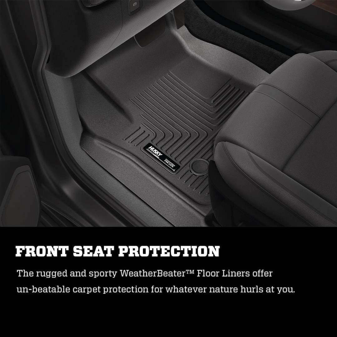 Husky Liners Floor Liner, Weatherbeater™, Black, Molded Fit, Raised Ridge, Tpo (thermoplastic Olefin), 1 Piece – 16651