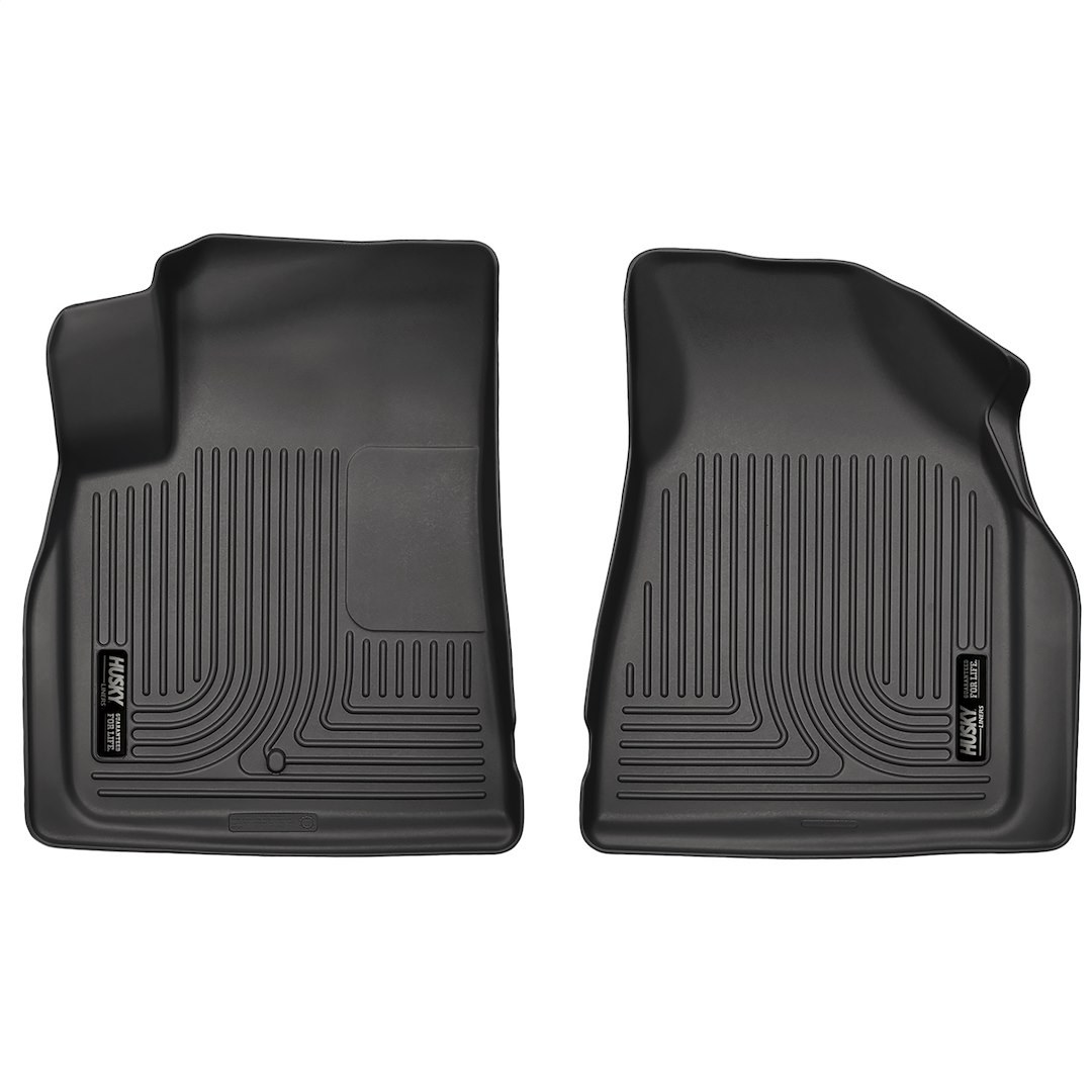 Husky Liners Floor Liner, Weatherbeater™, Black, Molded Fit, Smooth Arcing Ribs/ Raised Heel Pad, Tpo (thermoplastic Olefin), 2 Piece – 18211