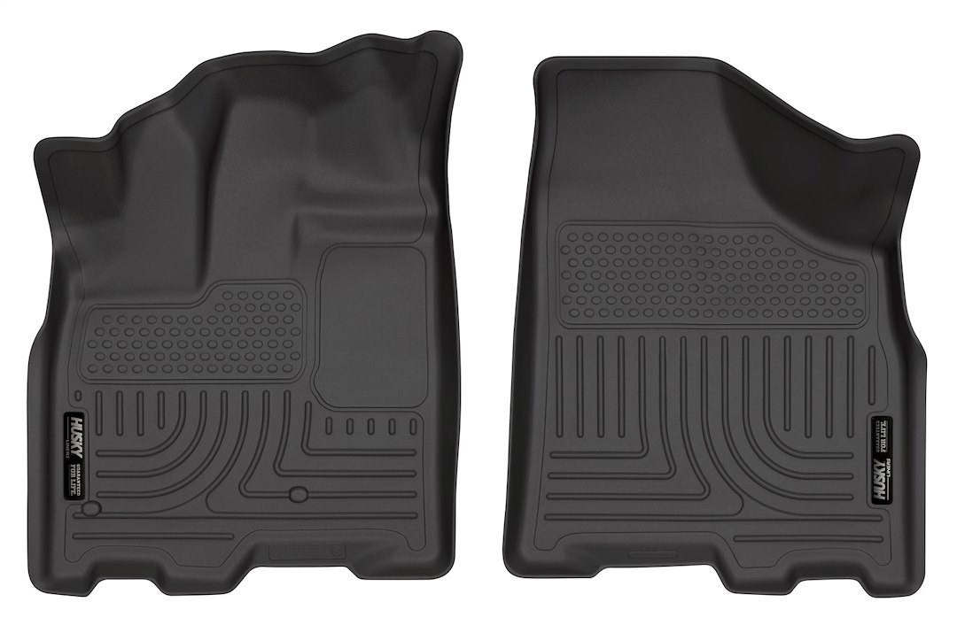 Husky Liners Floor Liner, Weatherbeater™, Black, Molded Fit, Smooth Arcing Ribs/Raised Heel Pad, Rubber, 2 Piece – 18851
