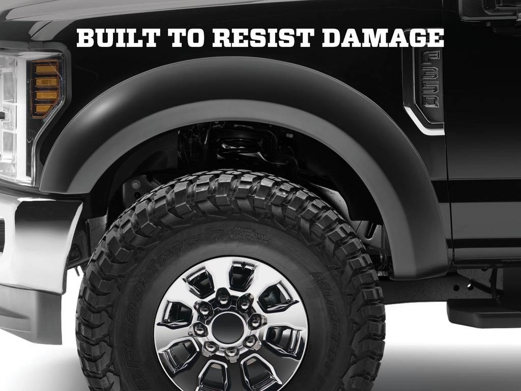 Husky Liners Fender Flare, Extend-A-Fender®, Smooth Style, 2 Inch Tire Coverage, Matte Black, ABS Plastic, 6-1/2 Inch Flare Height, Set of 4 – 2802928