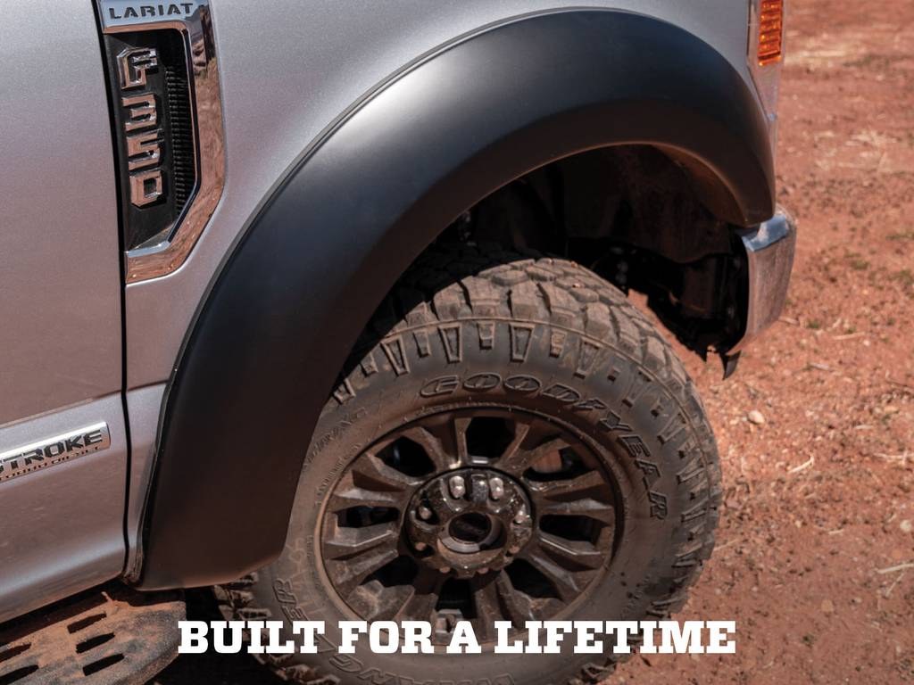 Husky Liners Fender Flare, Extend-A-Fender®, Smooth Style, 2 Inch Tire Coverage, Matte Black, ABS Plastic, 6-1/2 Inch Flare Height, Set of 4 – 2802928