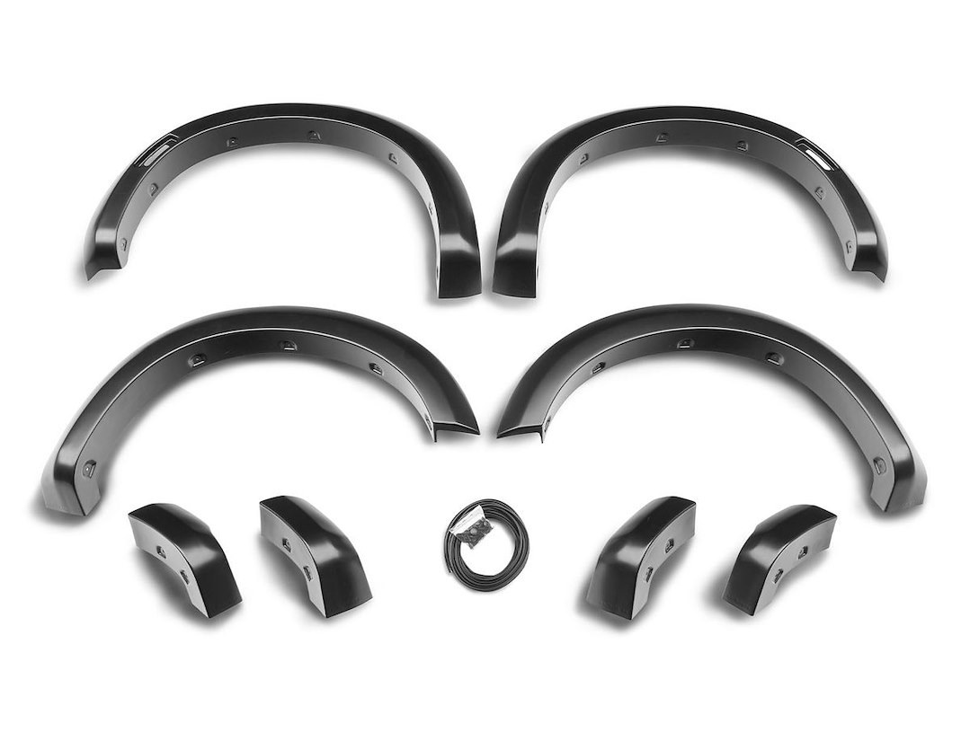 Husky Liners Fender Flare, Extend-A-Fender®, Smooth Style, 1.63 Inch Tire Coverage, Matte Black, ABS Plastic, 6 Inch Flare Height, Set of 4 – 2803916