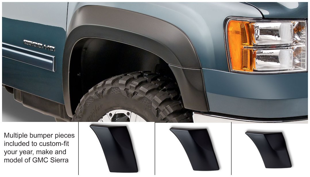 Husky Liners Fender Flare, Extend-A-Fender®, Smooth Style, 1-1/4 Inch Tire Coverage, Matte Black, ABS Plastic, 6 Inch Flare Height, Set of 4 – 2804966