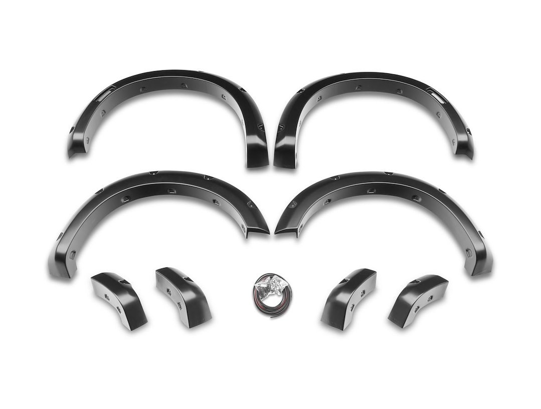 Husky Liners Fender Flare, Pocket Style®, Bolt-On Style, 3 Inch Front/ 2.6 Inch Rear Tire Coverage, Matte Black, ABS Plastic – 2805936