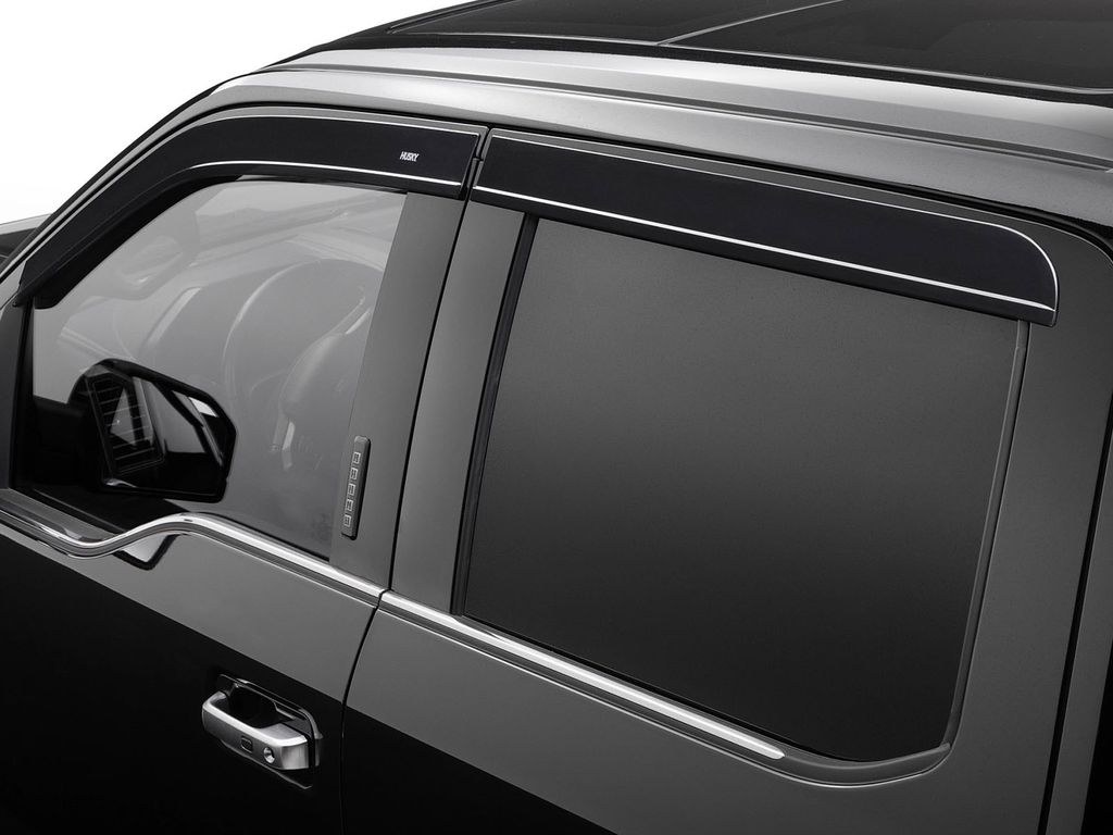 Husky Liners Rainguard, Ventvisor®, Low Profile, Tape-On, Smoke with Chrome Trim, Acrylic, Set of 4 – 2854080